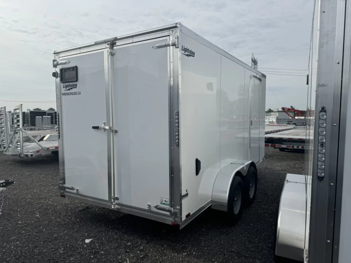 2025 Lightning 7x14 Aluminium | Double essieux | Porte double | 6'' Extra hauteur